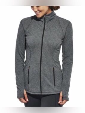 Calia Herringbone Athletic Full Zip Jacket with Size Extra Small